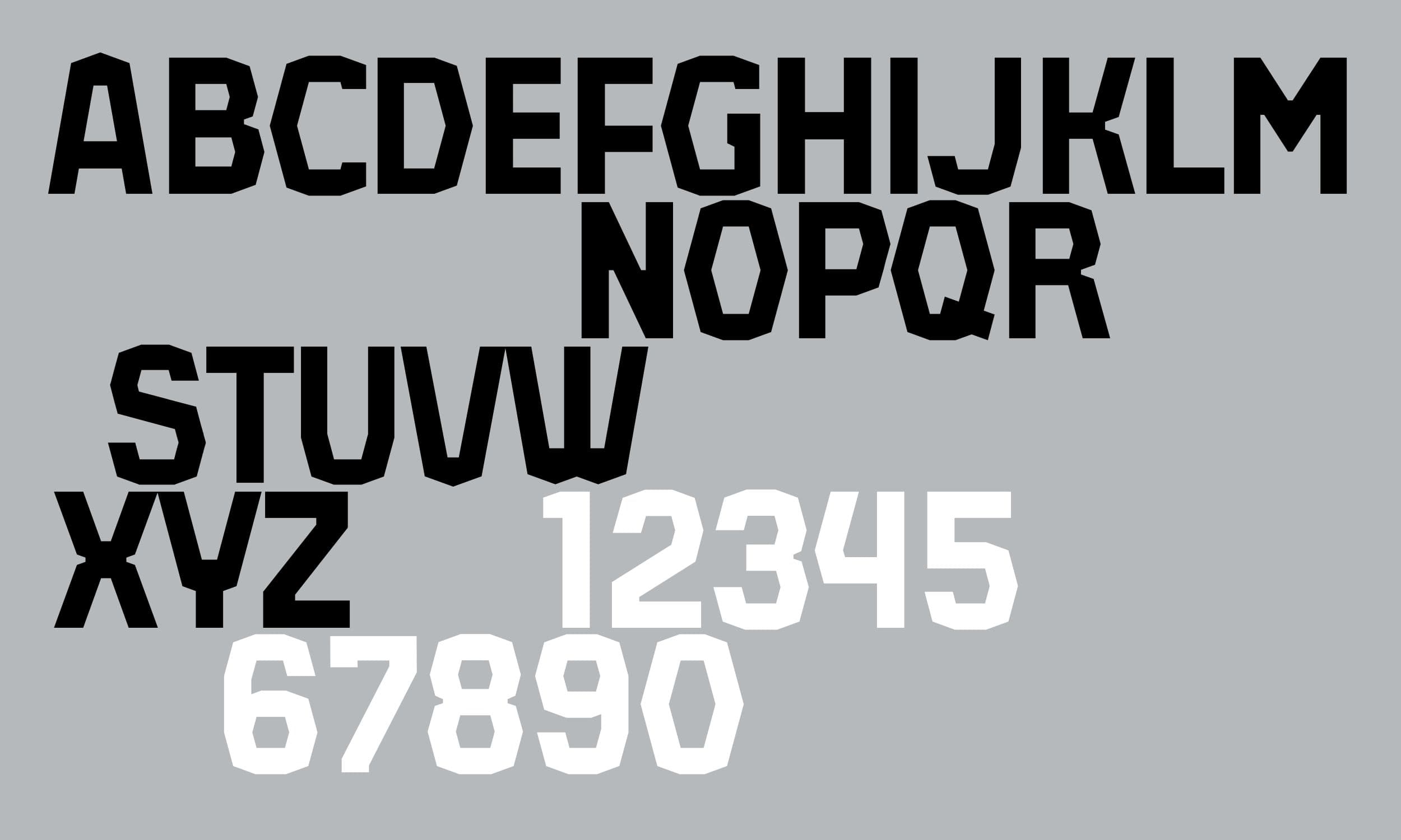 Basic range of all caps glyphs
