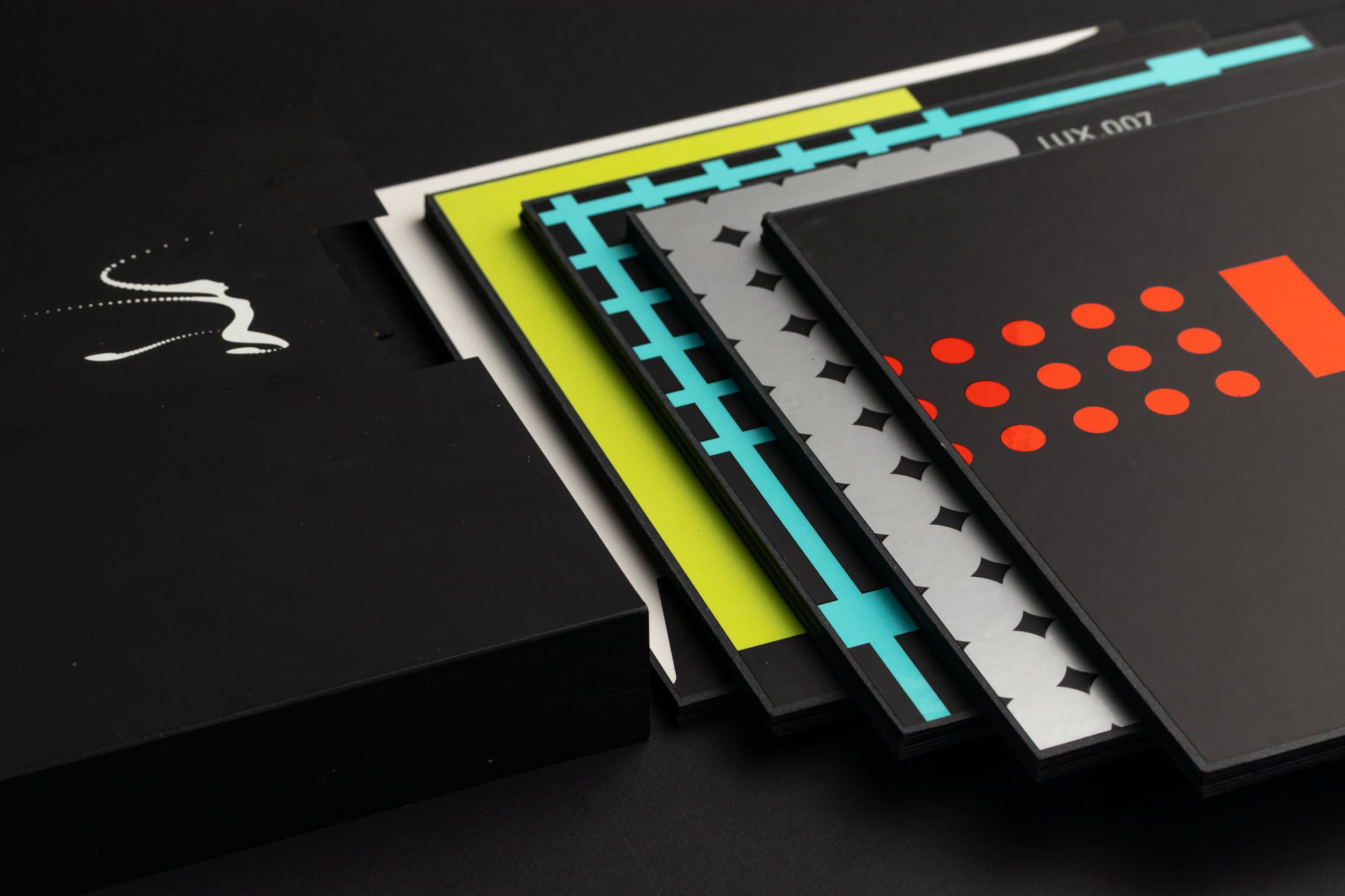 Stack of the five product folders
