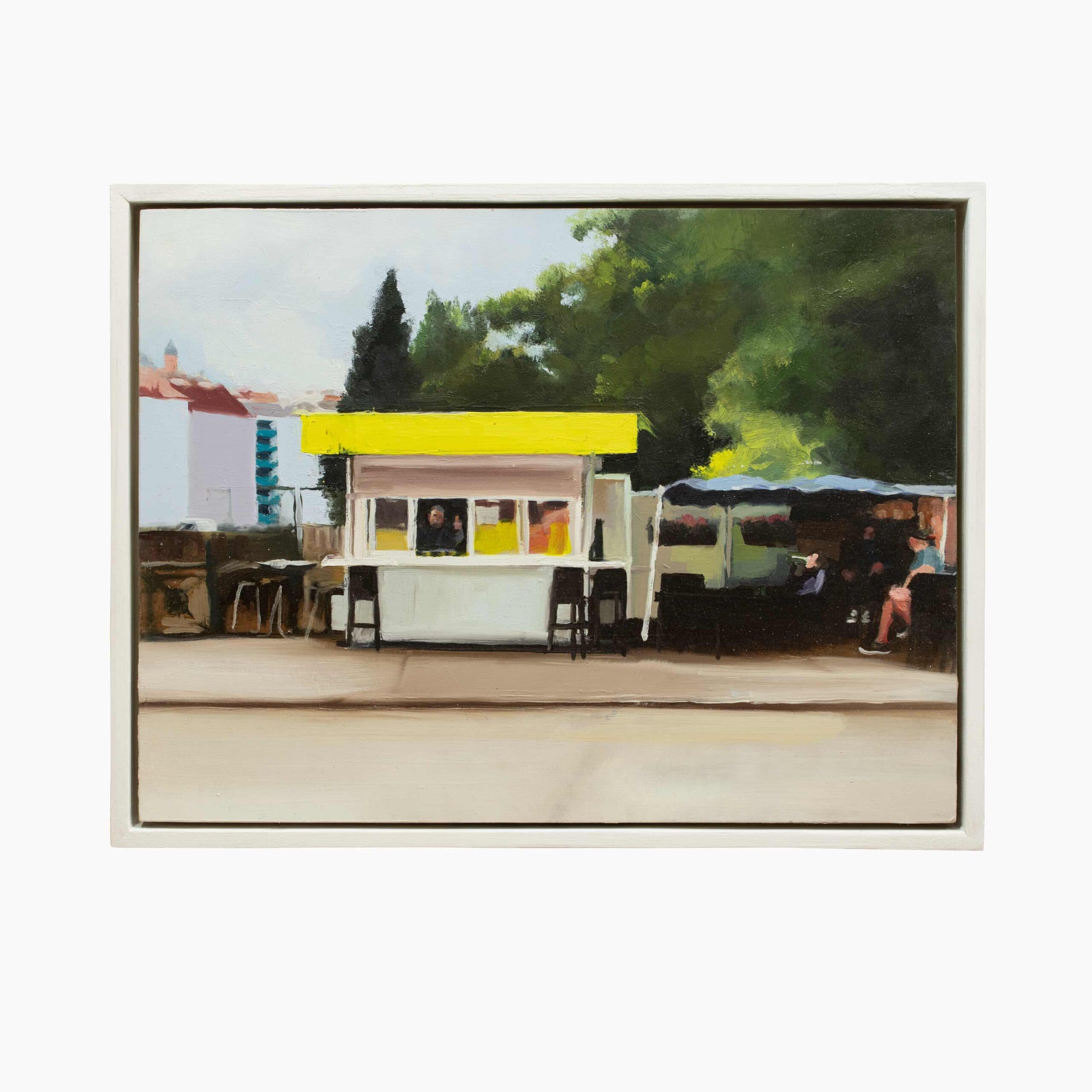Würstelbox, 30 x 40 cm, oil on wood panel