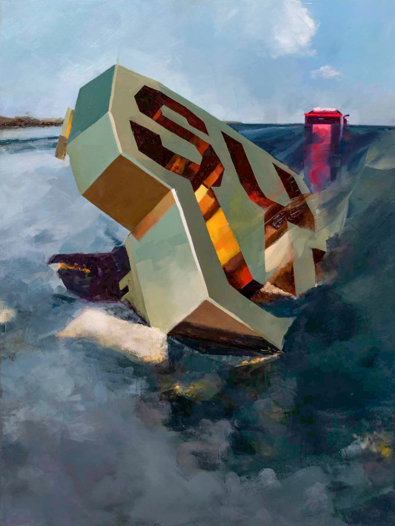 Melting Sealed Area, 80 x 60 cm, oil on wood