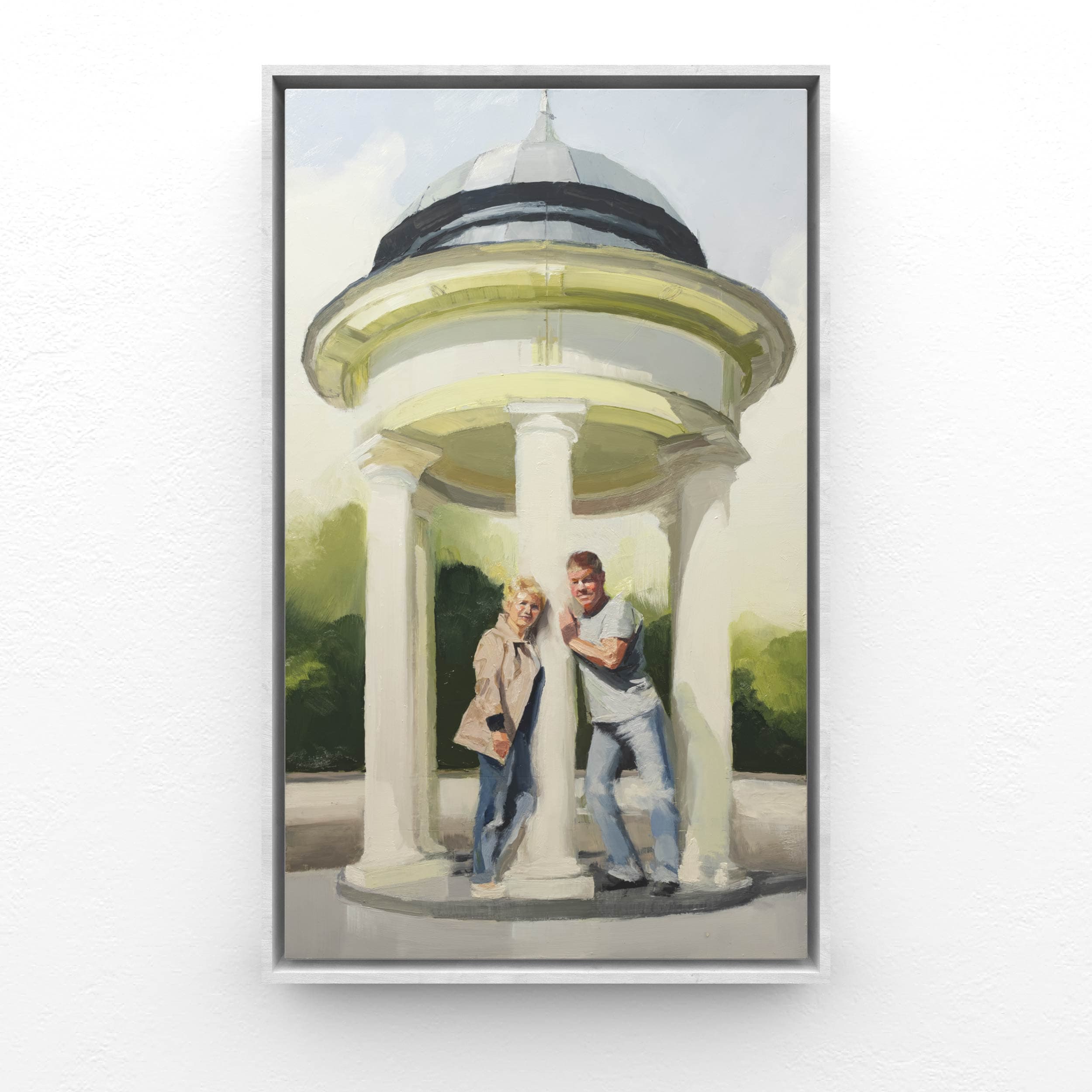 Framed couple painting, 50 x 30 cm, Wood panel