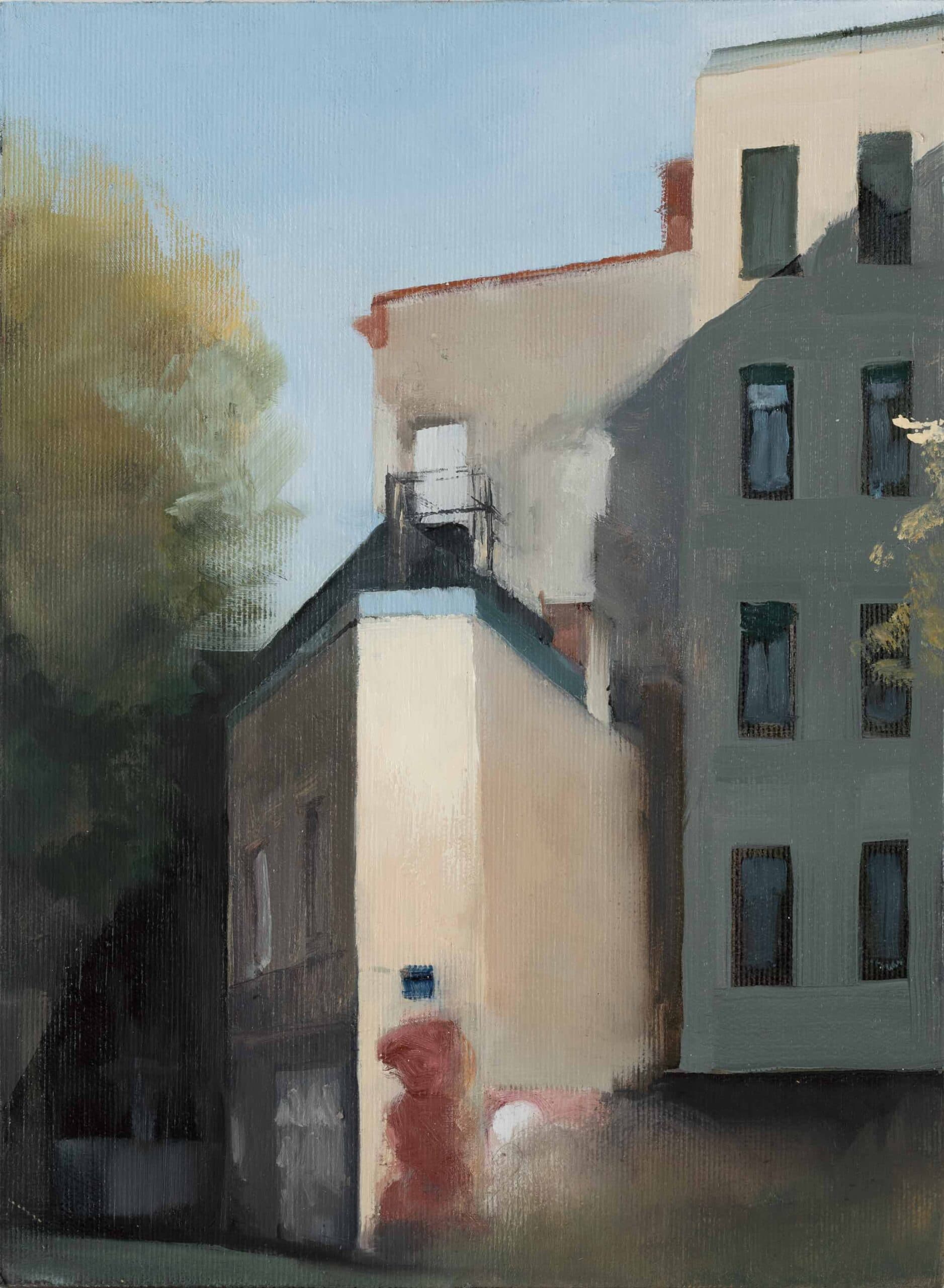 »Slice House«, 30 x 22 cm, Öl auf Holz, 10 / 2021