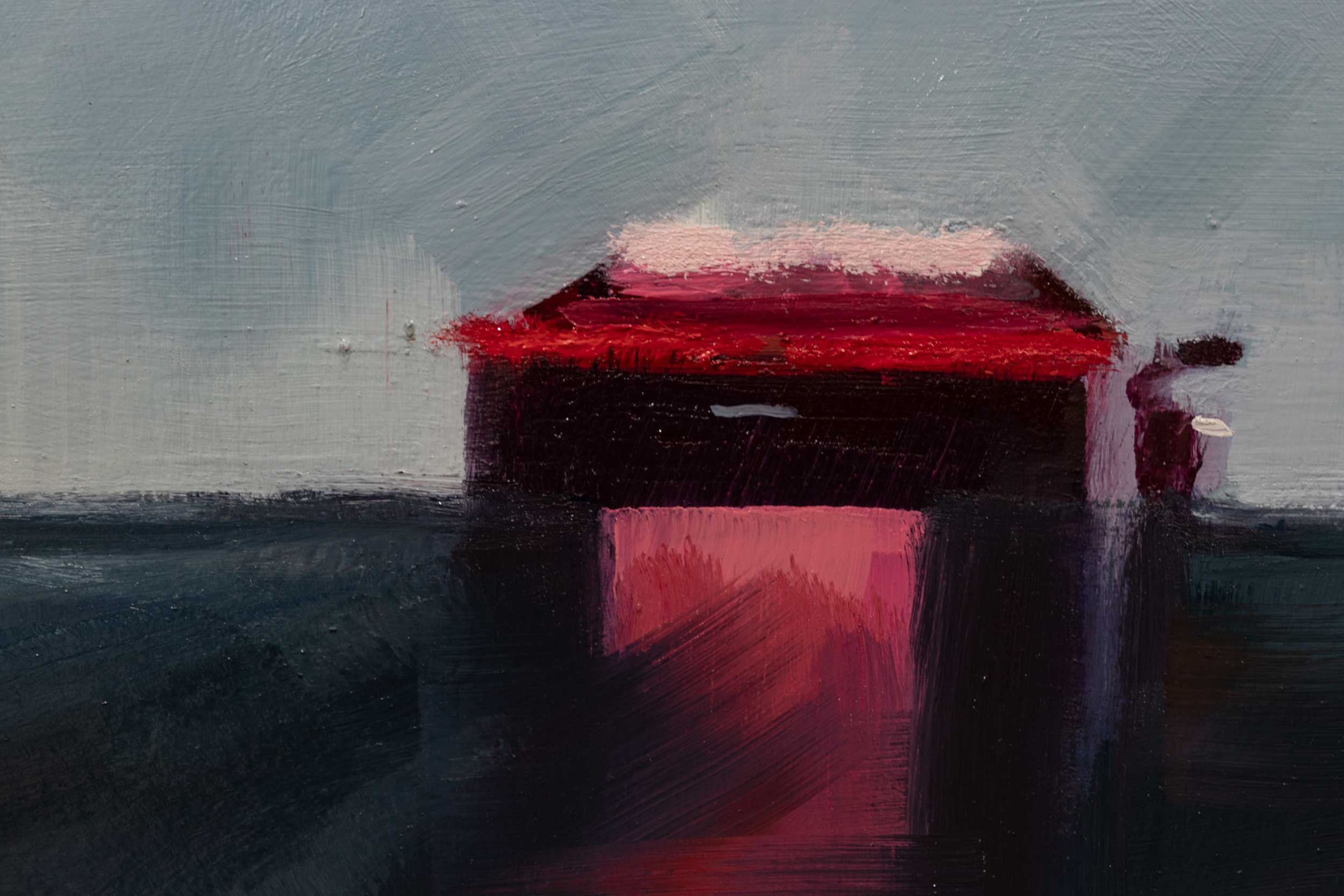 Attempting to imitate the flickering heat on the horizon through frayed and coarse brushwork